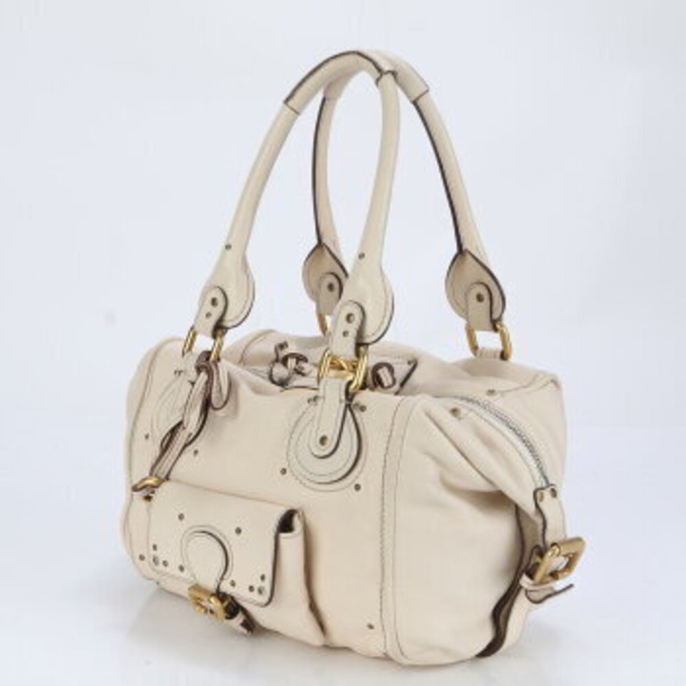 Chloe Tote beige leather Paddington Bag padlock Shoulder